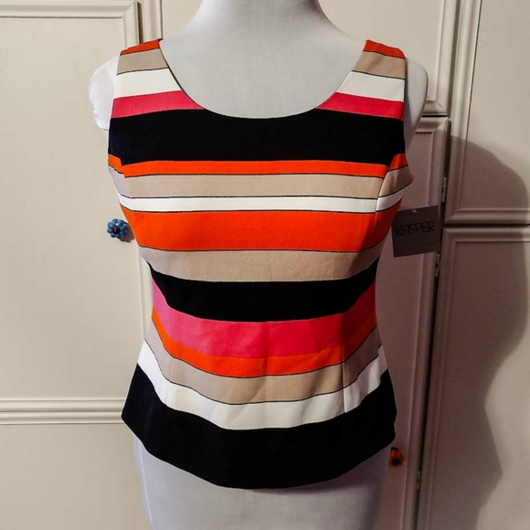 Kasper Sleeveless Colorblock Top - Picture 3 of 5